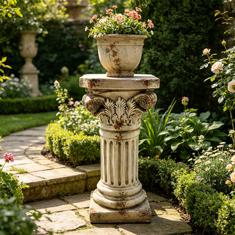 Antique Corinthian Column Pedestal