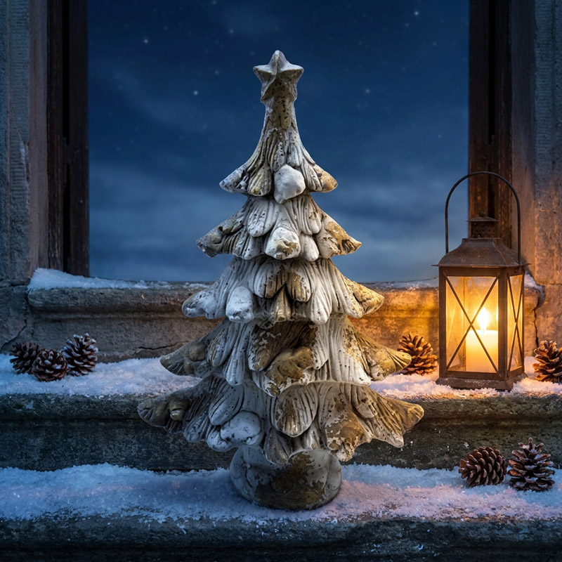 Vintage Christmas Tree Statue