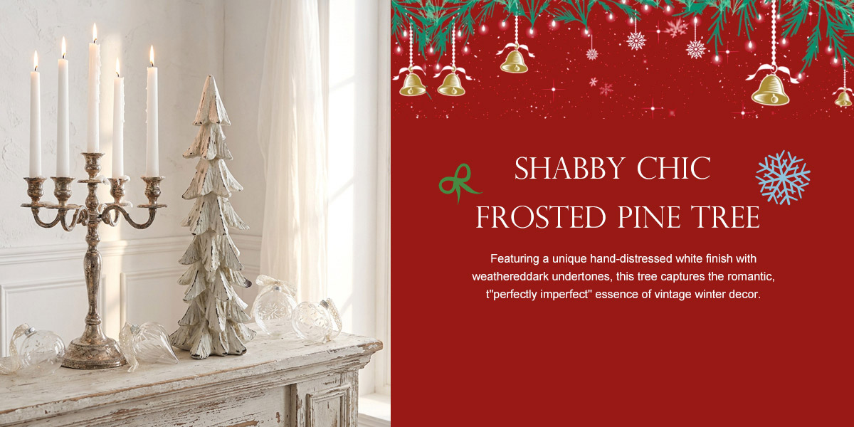 Shabby Chic Frosted Pine Tree 