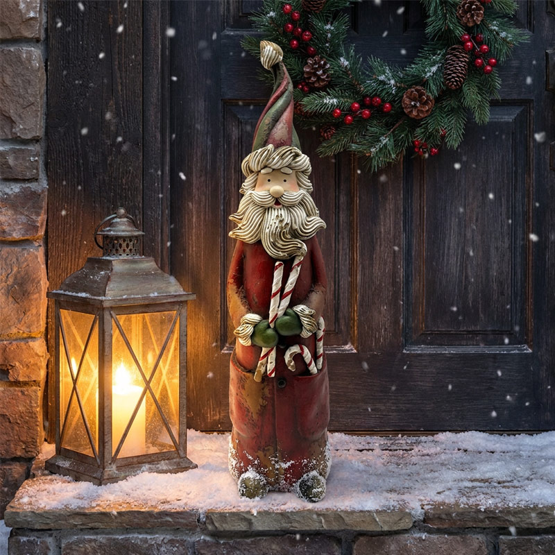 Slim Vintage Santa Claus Statue