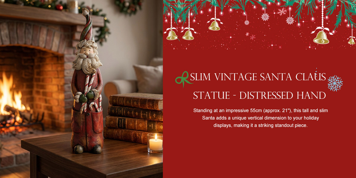 Slim Vintage Santa Claus Statue
