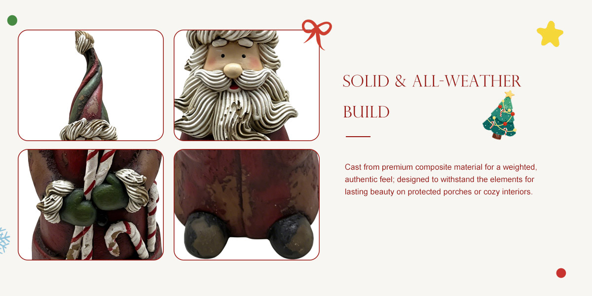 Slim Vintage Santa Claus Statue