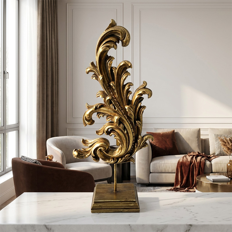 Vintage Baroque Acanthus Leaf Sculpture