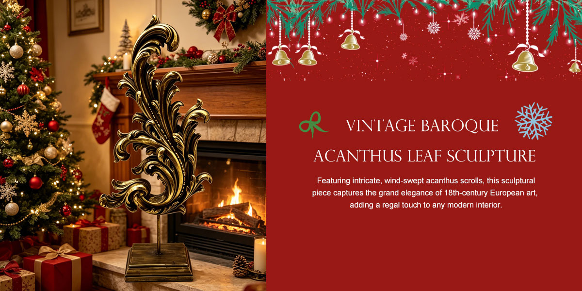 Vintage Baroque Acanthus Leaf Sculpture