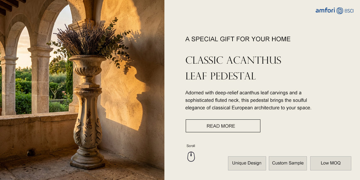  Classic Acanthus Leaf Pedestal