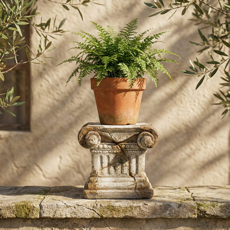 Antique Ionic Column Fragment Pedestal