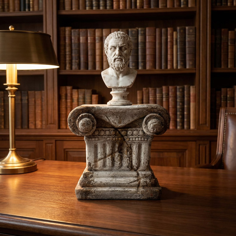 Antique Ionic Column Fragment Pedestal