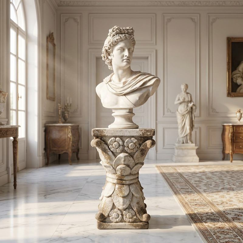 Classical Floral Column Pedestal 