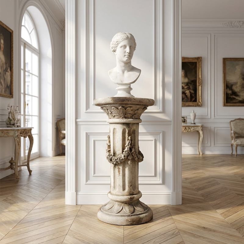  Neoclassical Floral Pedestal