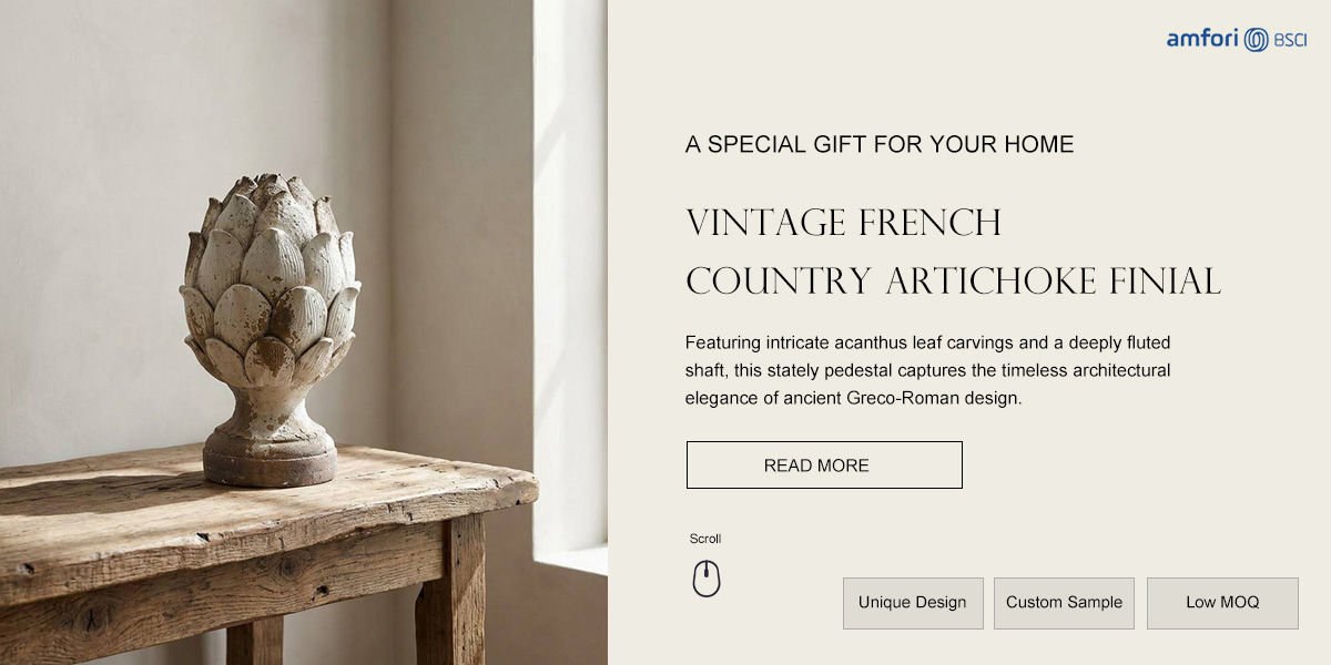 Vintage French Country Artichoke Finial