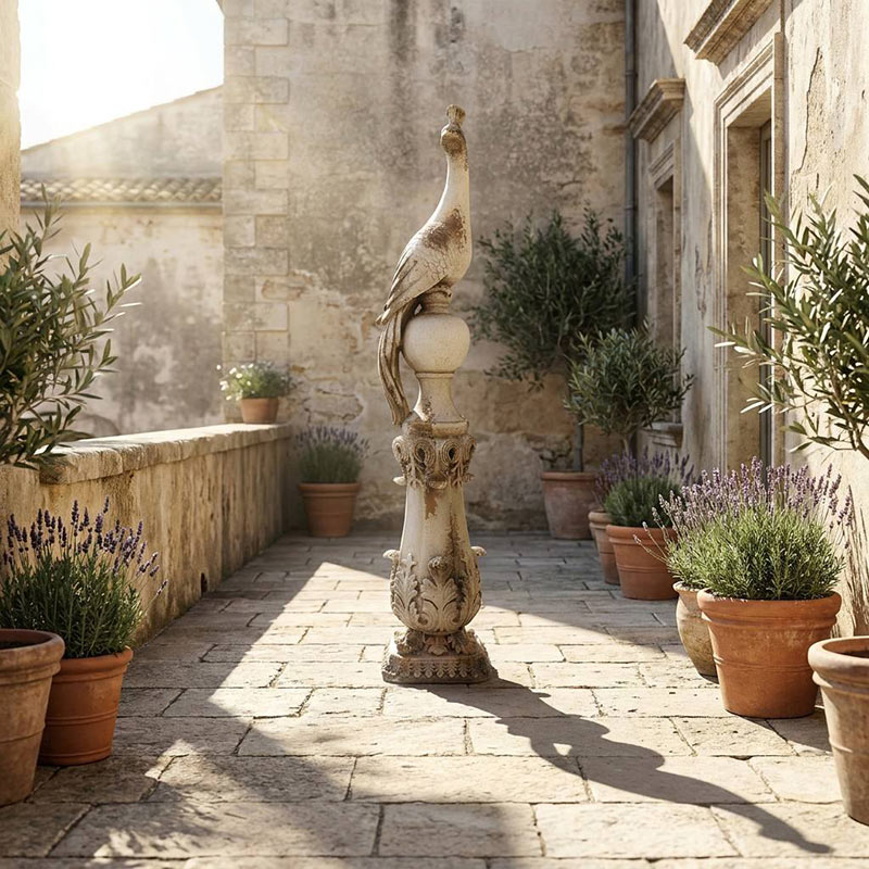  Printed Vintage Peacock Architectural Finial