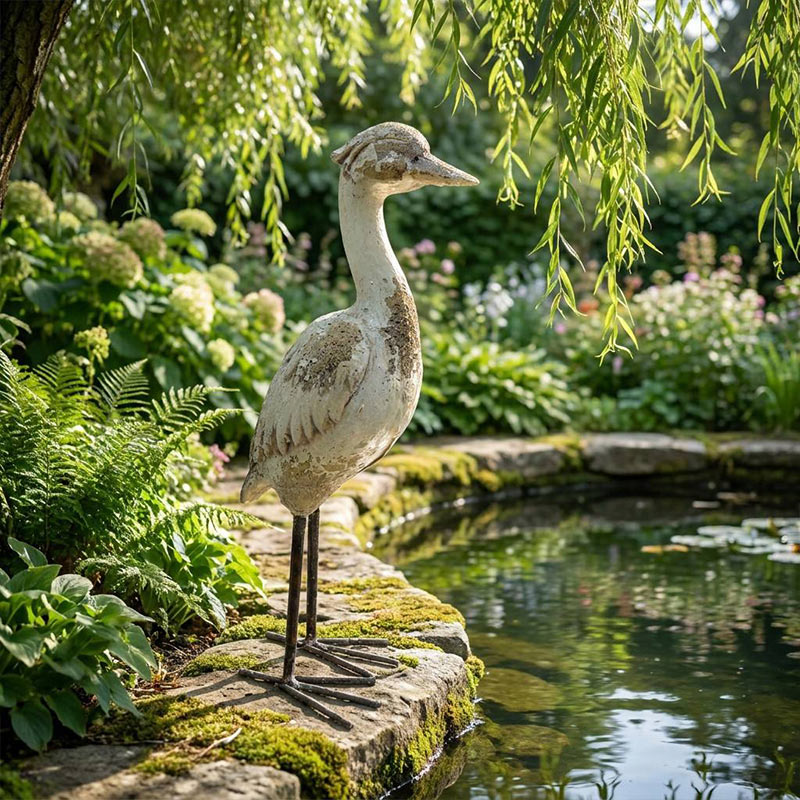 Vintage French Country Heron Statue
