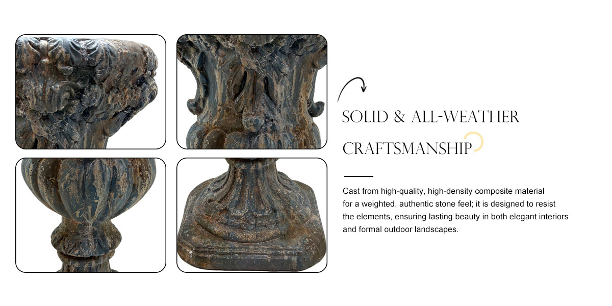 Vintage French Baroque Garden Urn 