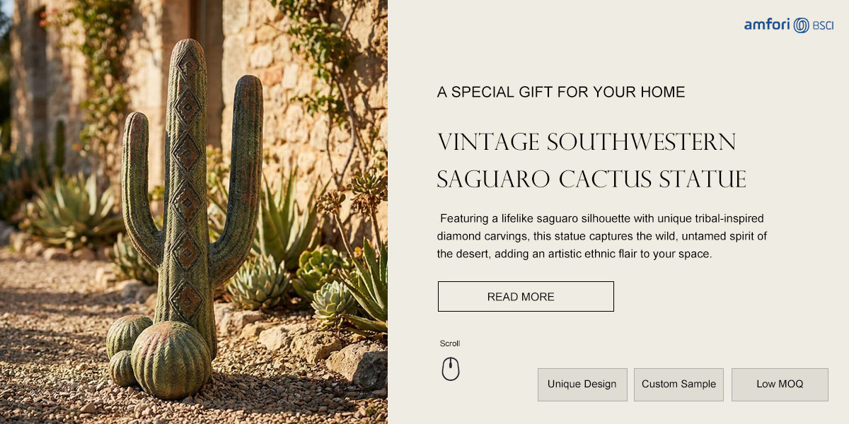  Vintage Southwestern Saguaro Cactus Statue