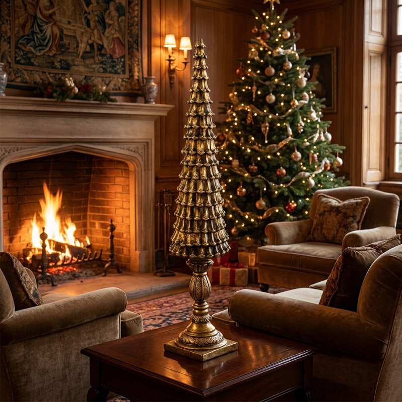 Vintage Golden Christmas Tree