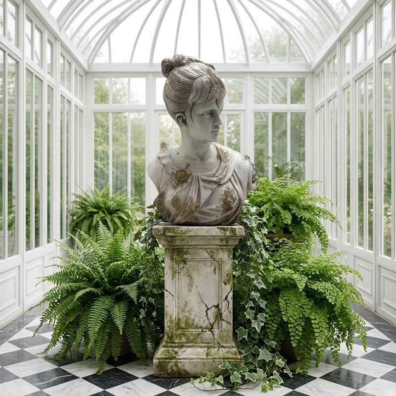 Vintage French Maiden Bust Statue