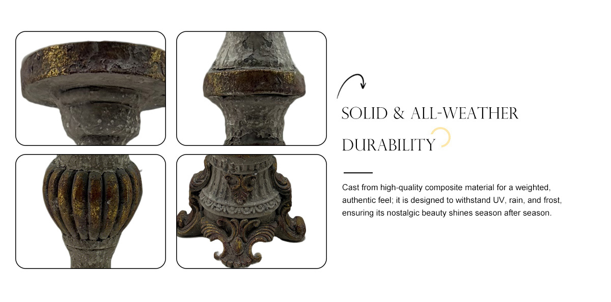 Vintage French Baroque Pillar Candle Holder