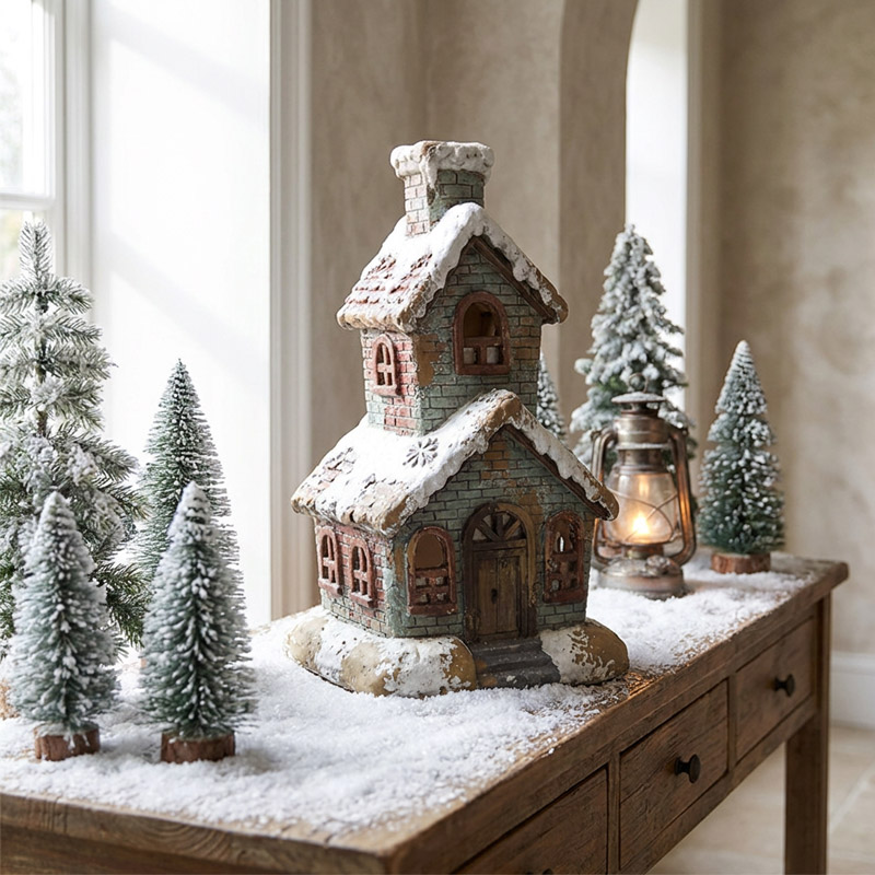 Vintage Snowy Manor Statue