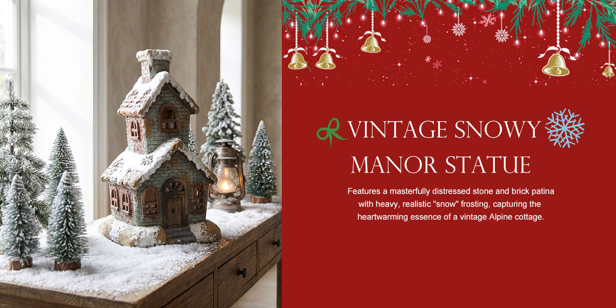 Vintage Snowy Manor Statue