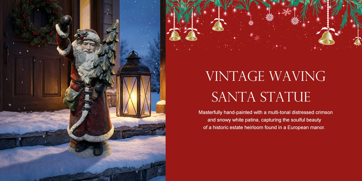  Vintage Waving Santa Statue Distributor