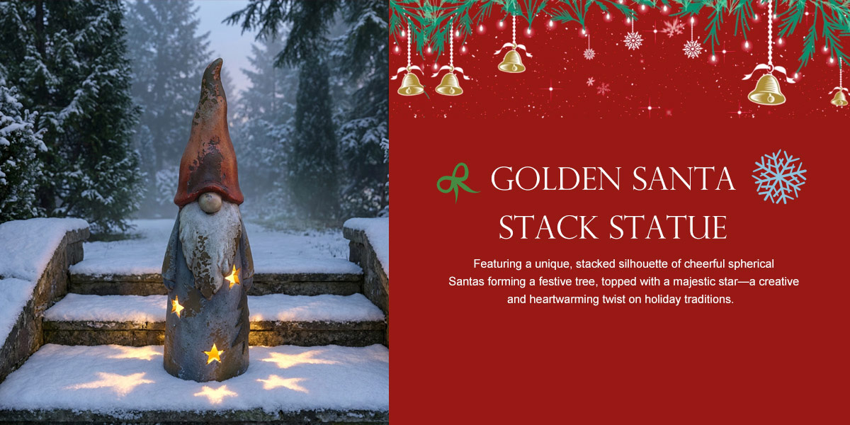 Vintage Forest Sage Statue with LED Star Cutouts