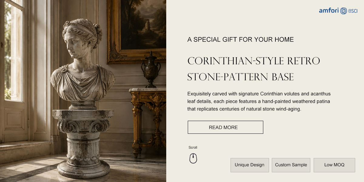Antique Corinthian Column Pedestal