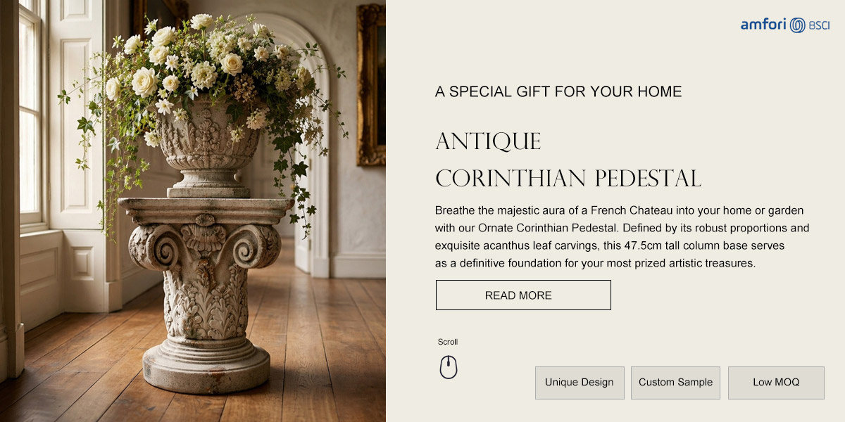 Antique Corinthian Pedestal