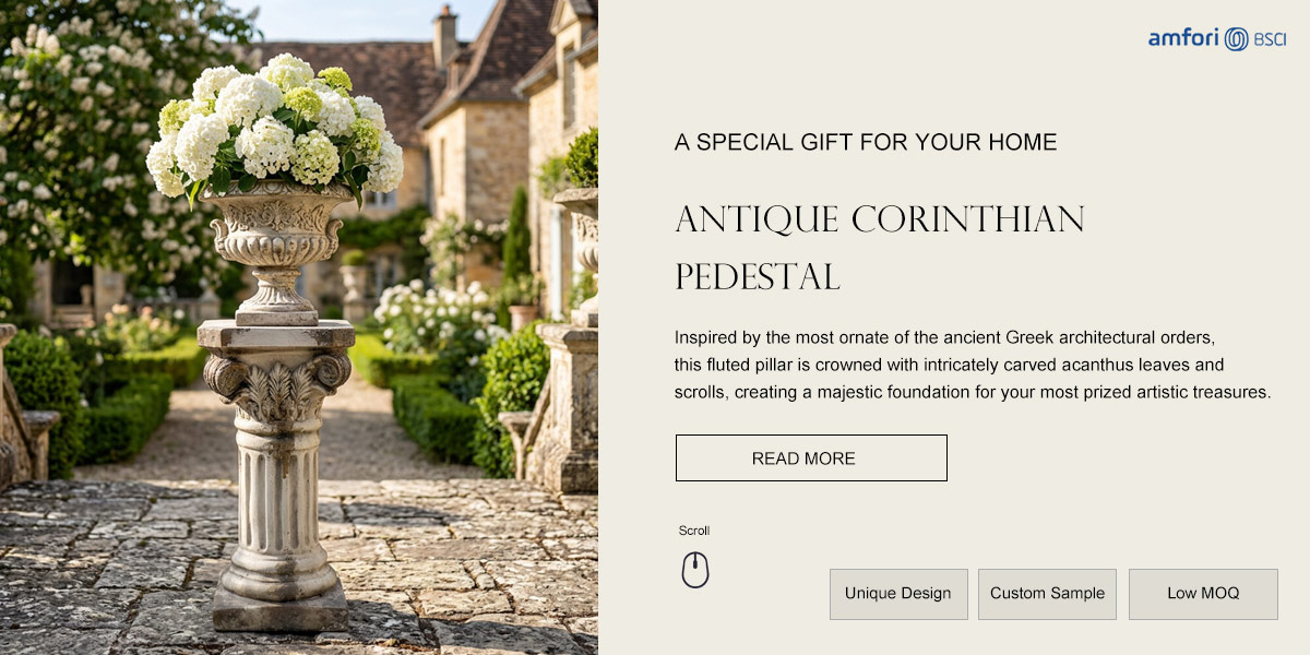 Antique Corinthian Pedestal