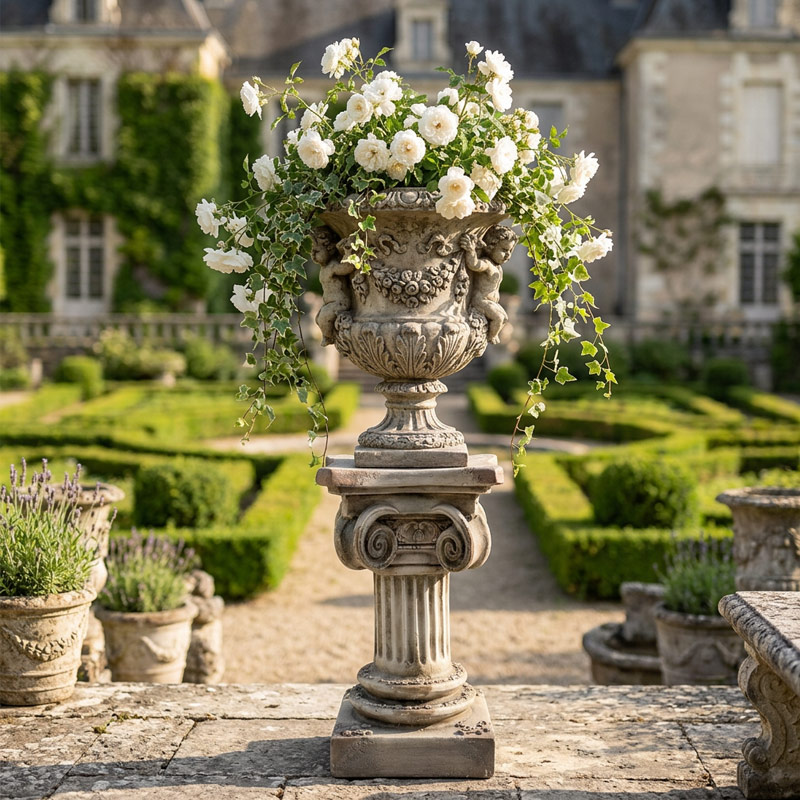 Antique Ionic Column Pedestal
