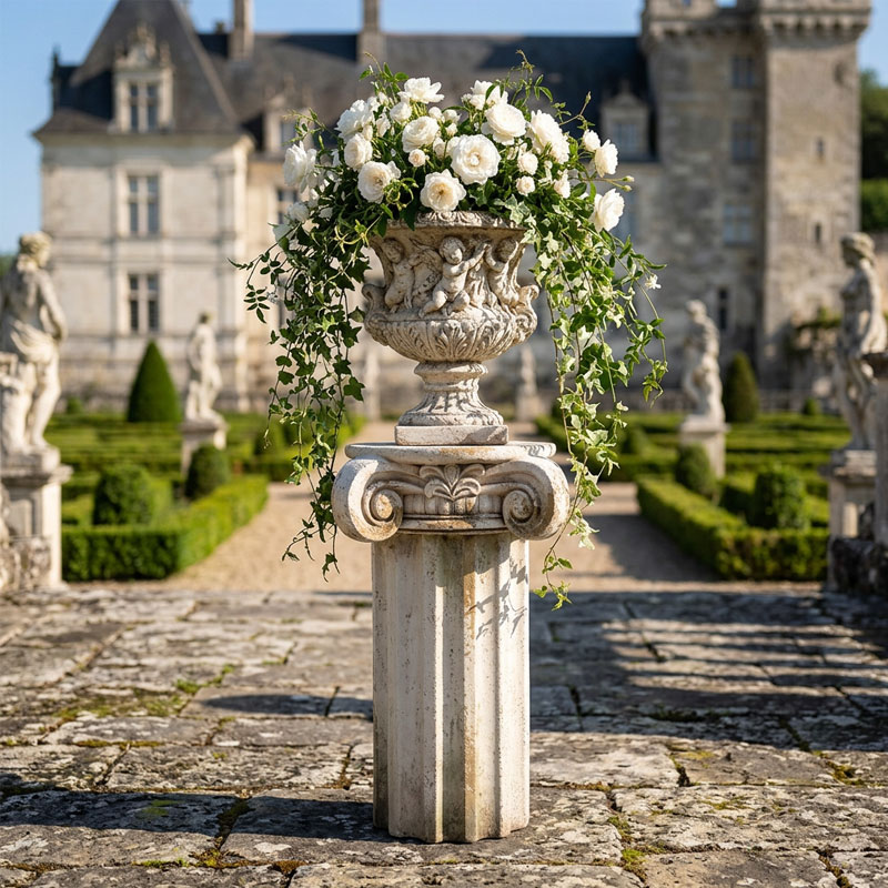 Antique Ionic Column Pedestal