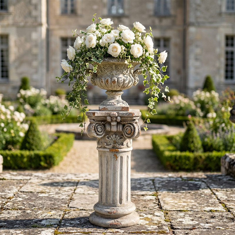 Antique Ionic Column Pedestal