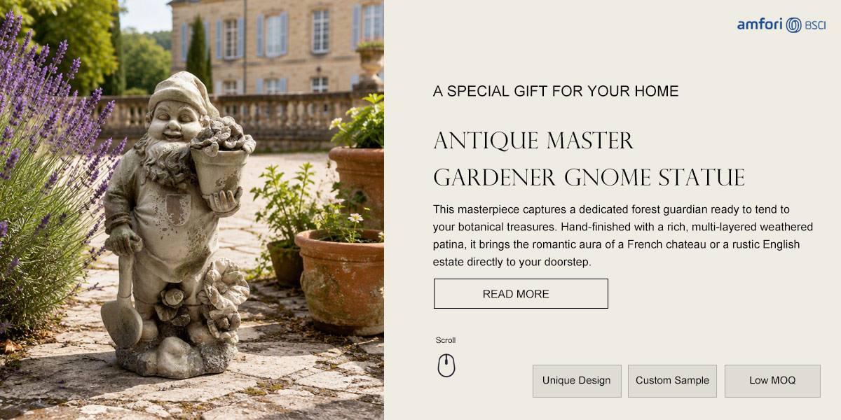 Antique Master Gardener Gnome Statue Antique Master Gardener Gnome Statue