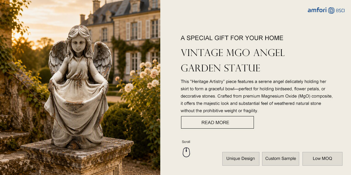 Vintage MgO Angel Garden Statue Vintage MgO Angel Garden Statue