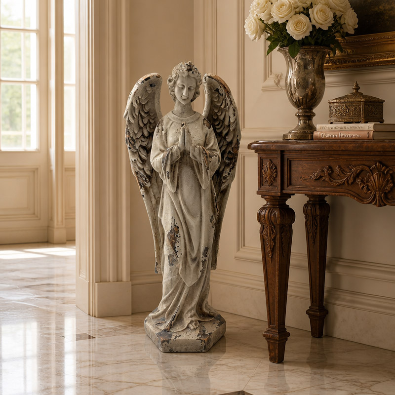 Vintage MgO Praying Angel Statue