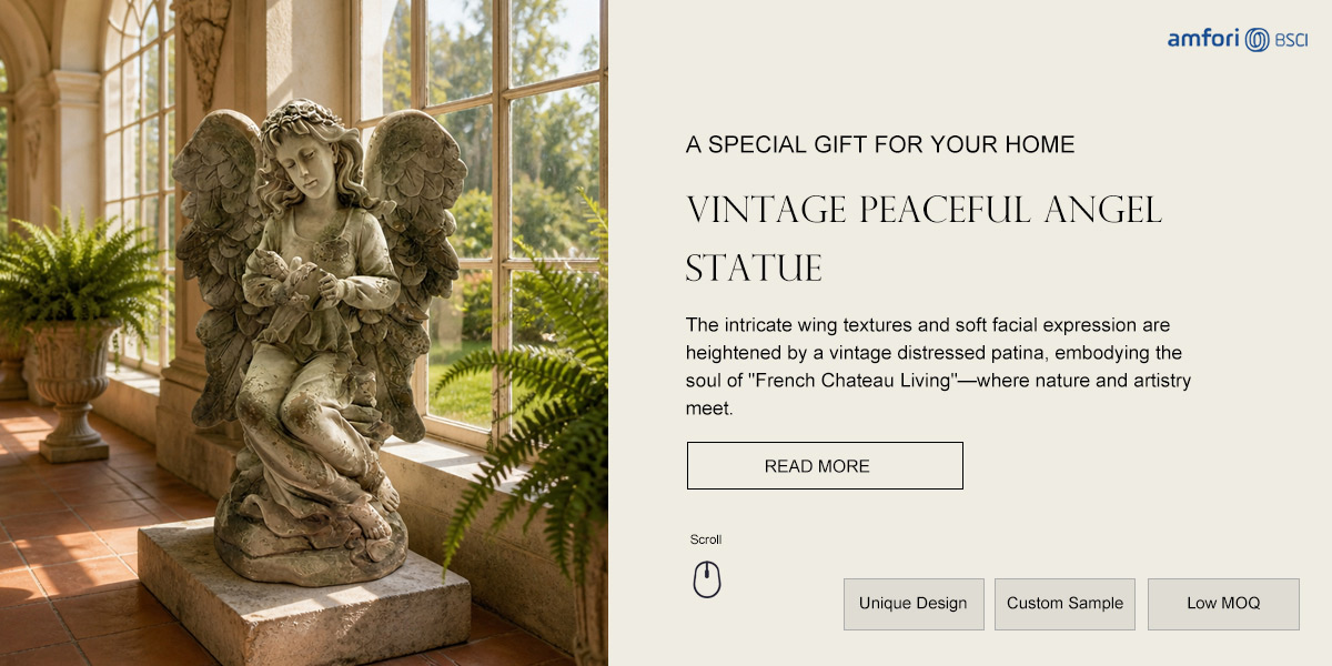 Vintage MgO Peaceful Angel Statue Vintage MgO Peaceful Angel Statue