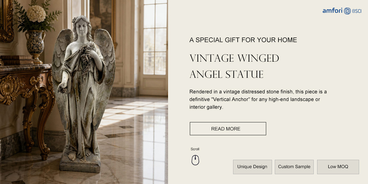 Vintage MgO Winged Angel Statue Vintage MgO Winged Angel Statue