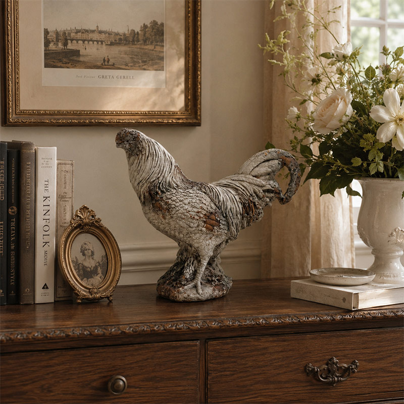 Vintage MgO Rooster Garden Statue