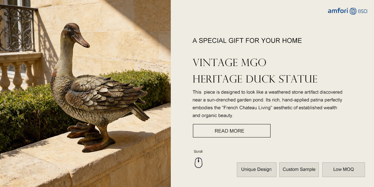 Vintage MgO Heritage Duck Statue