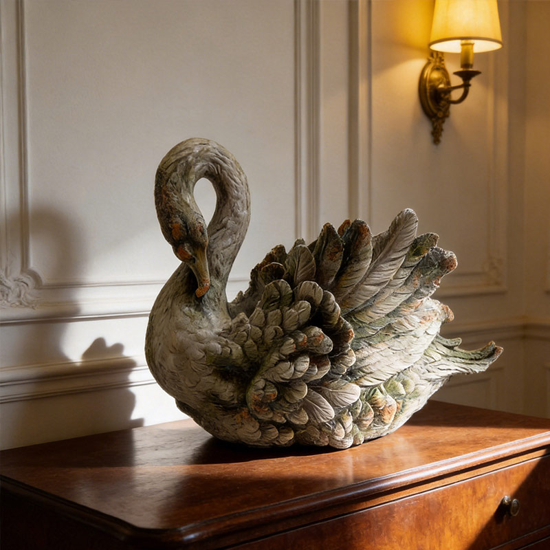 Vintage MgO Heritage Swan Garden Statue