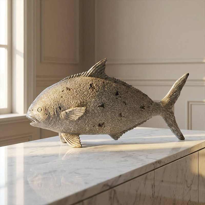 Vintage [Material] Primitive Fish Statue