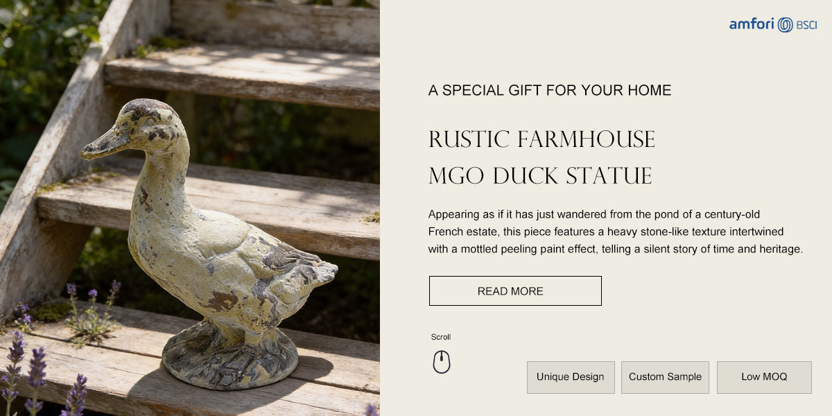 Rustic Farmhouse MgO Duck Statue Rustic Farmhouse MgO Duck Statue