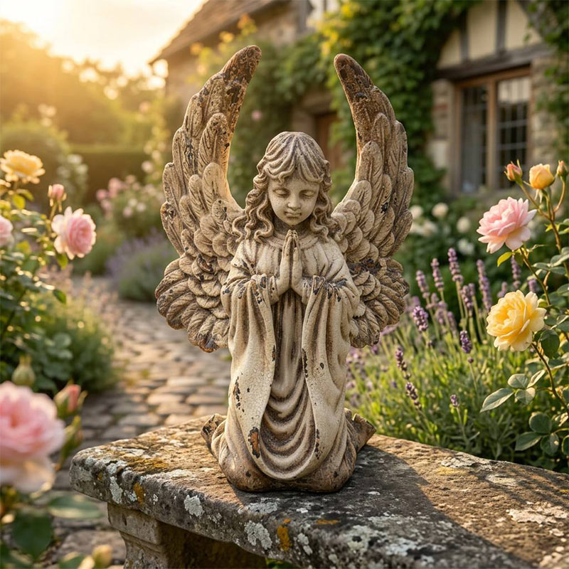 Vintage French Praying Angel Statue