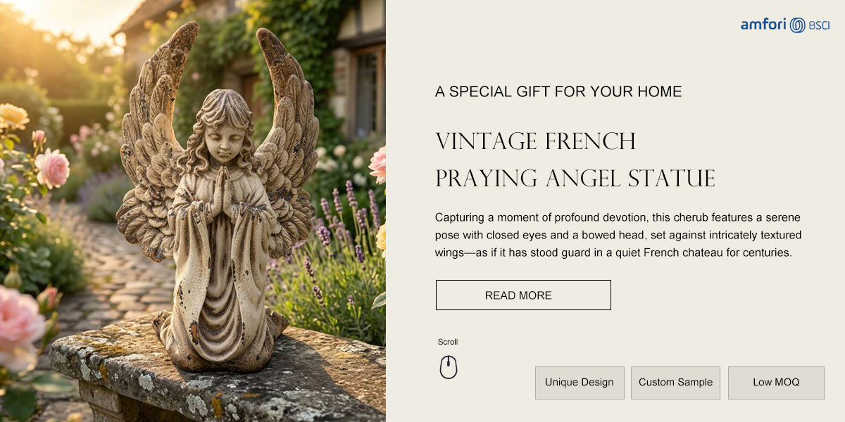 Vintage French Praying Angel Statue Vintage French Praying Angel Statue