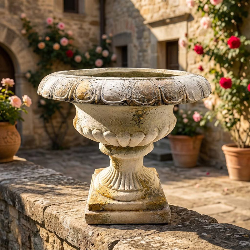 Vintage Chateau Pedestal Bowl Planter