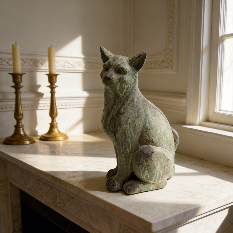 Vintage Weathered Dog Sculpture